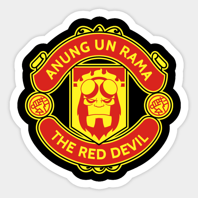 The Red Devil Logo Sticker by akawork280